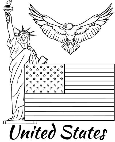 USA flag coloring page America - Topcoloringpages.net