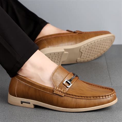 ️Men's Luxury Genuine Leather Loafers Male Casual Leather Shoes Doug Boat Leather Driving Shoes ...