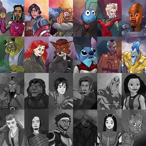 I updated my Disney characters as Marvel characters Endgame collage which includes the heroes ...