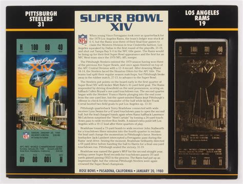 Commemorative Super Bowl XIV 9x12 Score Card Display With 23kt Gold Ticket | Pristine Auction