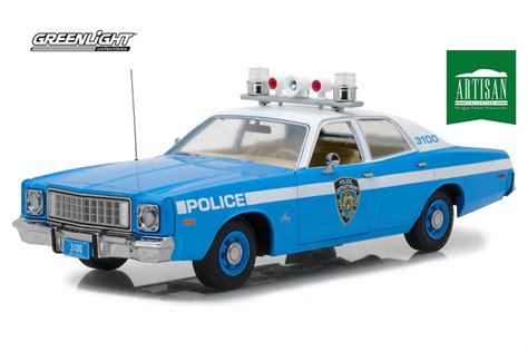 1975 Plymouth Fury Police Pursuit, Blue - Greenlight 19043 - 1/18 Scale Diecast Model Toy Car ...