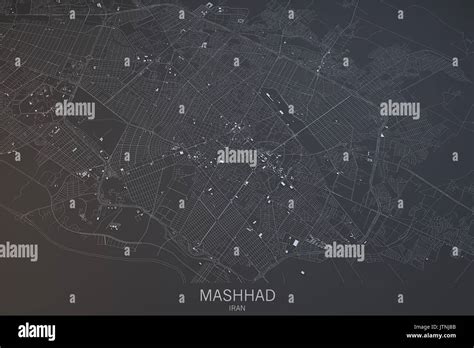 Mashhad map, satellite view, city, Iran Stock Photo - Alamy