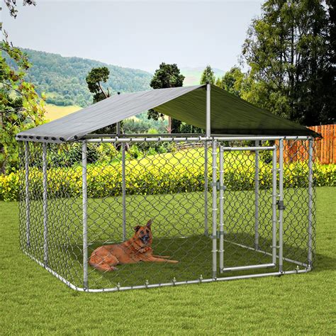 Buy Gotland Outdoor Dog Kennel Heavy Duty Dog Cage Pet House Galvanized Steel Fence Dog Playpen ...