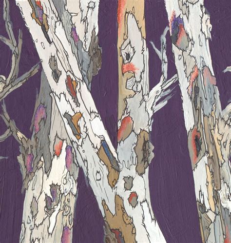 ORIGINAL Purple Painting Tree Art Acrylic Oil Artwork Large | Etsy