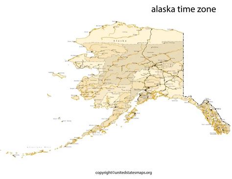 Alaska Time Zone Map | Map of Time Zones in Alaska