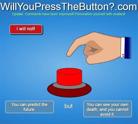 Will you press the button? | Funny websites, Press the button, Book fandoms