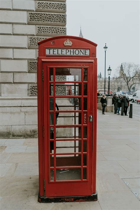 HD wallpaper: red telephone booth, red telephone booth near wall, phone ...