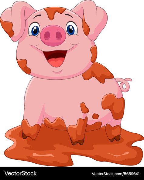 Cartoon cute baby pig Royalty Free Vector Image