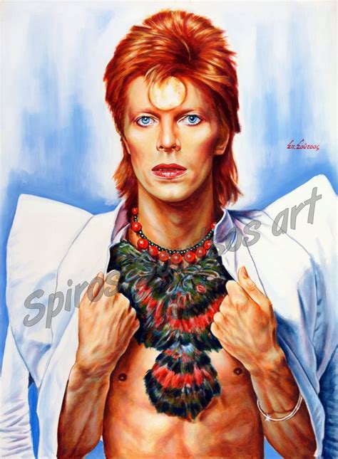 David Bowie painting portrait, Ziggy Stardust poster artwork