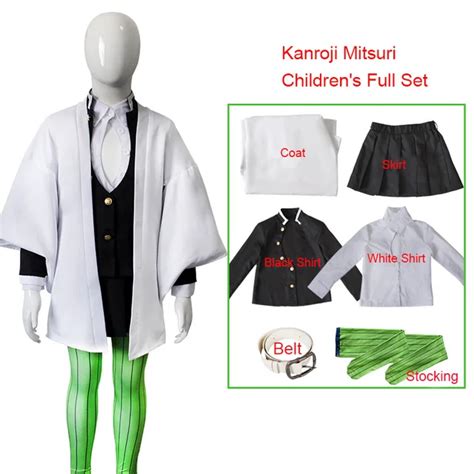 Kanroji Mitsuri Cosplay Kids Costume Demon Slayer Children's Kisatsutai Uniform Halloween Girls ...