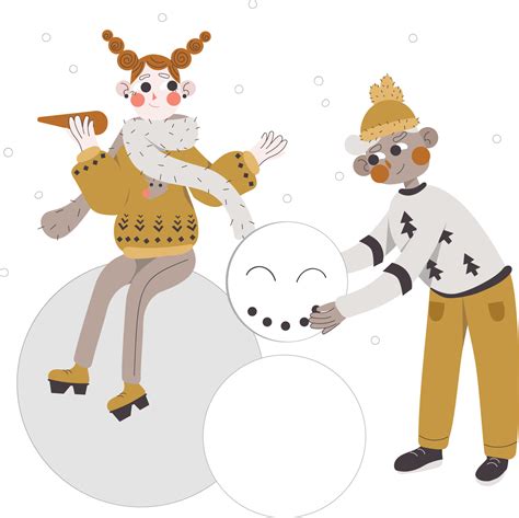 Couple making a snowman for Christmas 4727573 Vector Art at Vecteezy