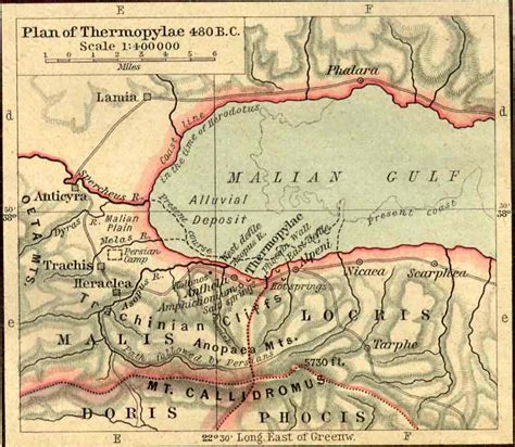 Map of Thermopylae 480 BC