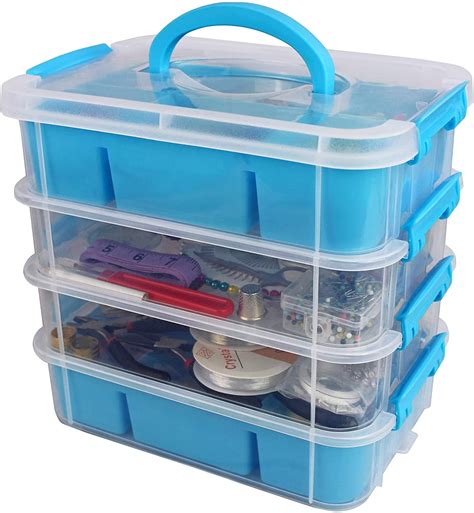 Stackable Plastic Craft Storage Containers by Bins & Things | Plastic Storage Organizer Bin with ...