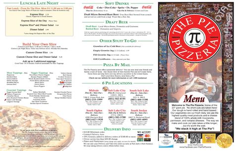 The Pie Pizzeria - Ogden menus in Ogden, Utah, United States