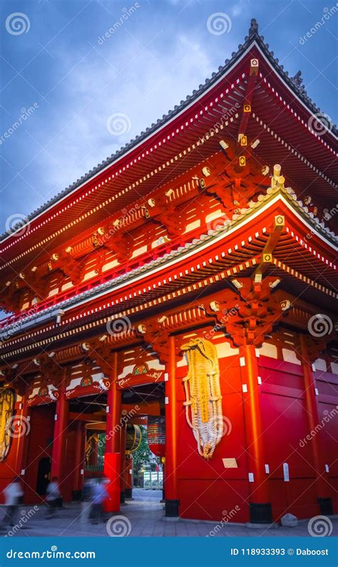 Kaminarimon Gate and Lantern, Senso-ji Temple, Tokyo, Japan Stock Image - Image of buddha ...