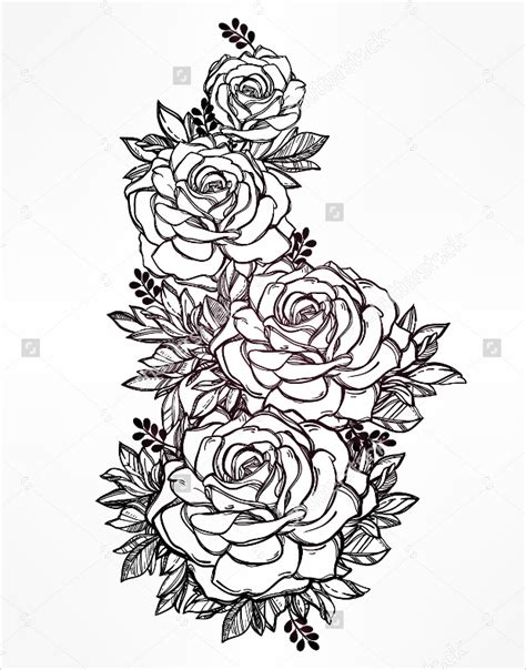 Flower outline tattoos rose outline tattoo stencil line art jpg 2 – Clipartix