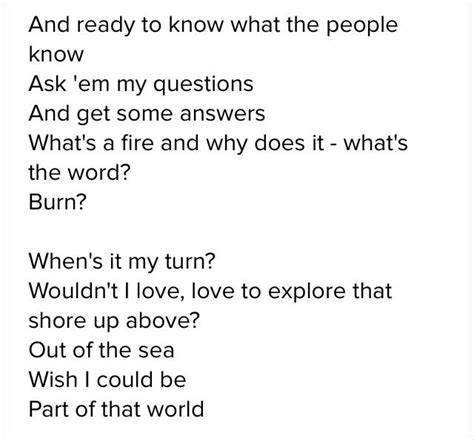 Little Mermaid Part Of Your World Lyrics