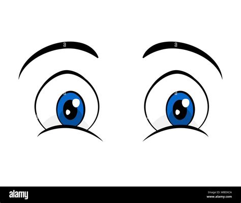 blue eyes comic cartoon design isolated on white background Stock ...