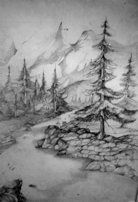 Captivating Landscape Drawing by gorzkaczekoladka on deviantART