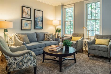 Grey, Blue and Gold - Traditional - Living Room - Chicago - by Bon Brise Design, Inc.