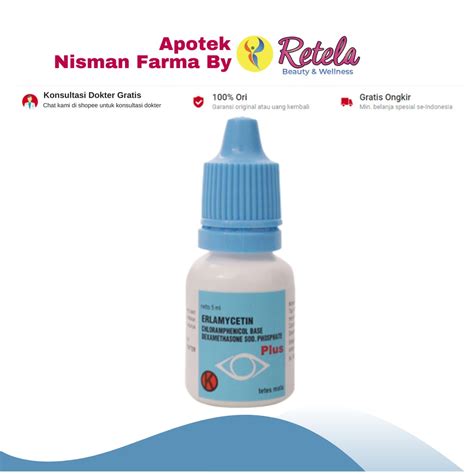 Jual Erlamycetin Plus Eye Drops 5 ml | Shopee Indonesia