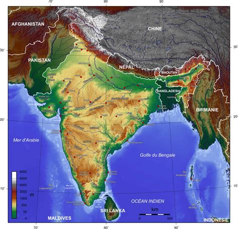 India topographic map - Maps of India