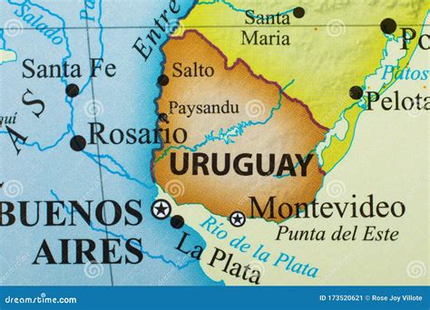 Map of Uruguay stock image. Image of capital, uruguay - 173520621