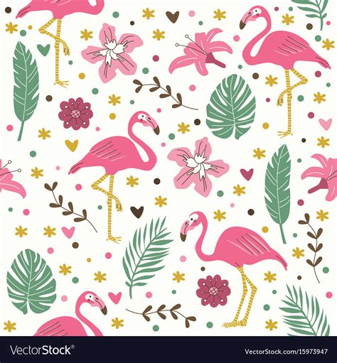 Seamless flamingo pattern wallpaper background Vector Image