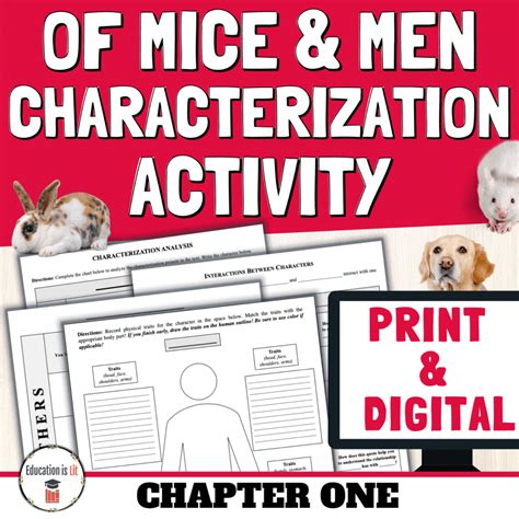 Of Mice and Men Chapter 1 Activity - George & Lennie Character Analysis ...