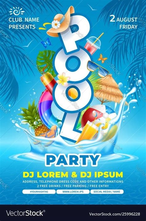 Pool Party Flyer Template Free Download