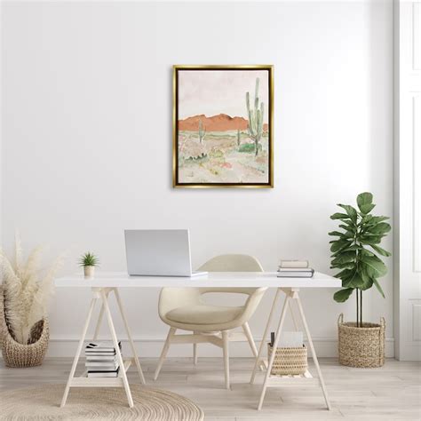 Stupell Cactus Plants Dry Desert Scene Distant Cliffs Floater Frame, Design by Lanie Loreth ...