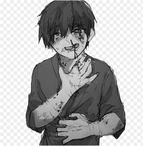 Anime Animeboy Sad Pain Edgy Gore Scary Idk Emo - Anime Poor Little Boy PNG Transparent With ...