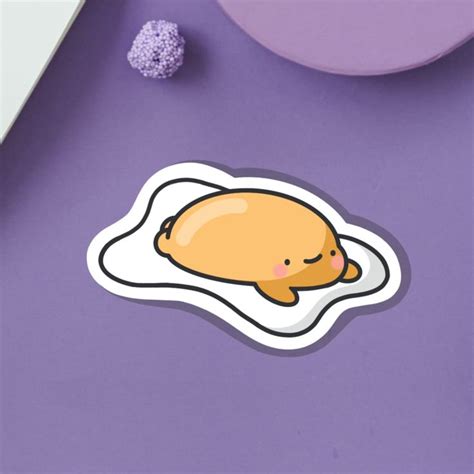 Flat Fried Egg Vinyl Sticker | Cute Vinyl Stickers | Vinyl sticker ...