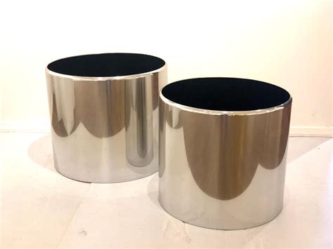 Pair of Large Polished Aluminum Planters by Paul Mayen for Habitat at ...