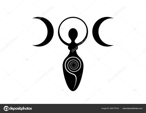 Wiccan Woman Logo Triple Moon Goddess Spiral Fertility Pagan Symbols Vecteur par ©robin_ph 566175724