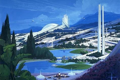 'Future City' concept art by Syd Mead for the Battleship Yomato series ...