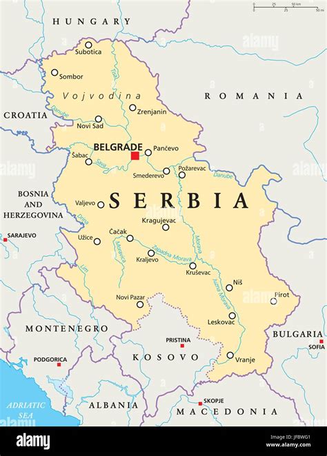 Serbia Political Map Stock Vector Image & Art - Alamy