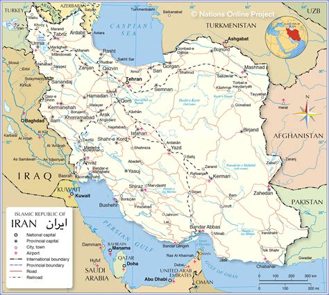 Map Of Iran And Neighboring Countries