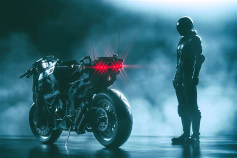 Cyberpunk Bike With Man 4k Wallpaper,HD Artist Wallpapers,4k Wallpapers,Images,Backgrounds ...