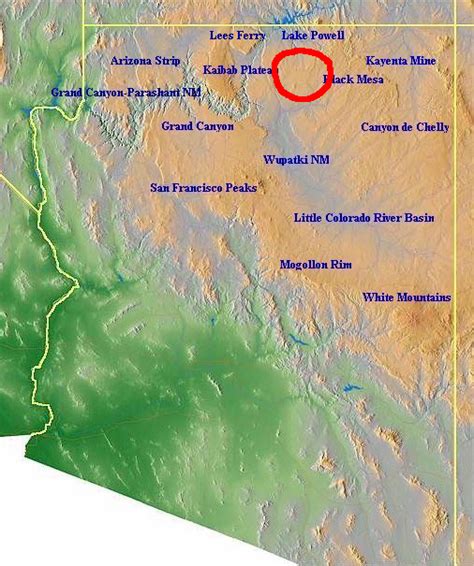 Painted Desert Arizona Map | Draw A Topographic Map