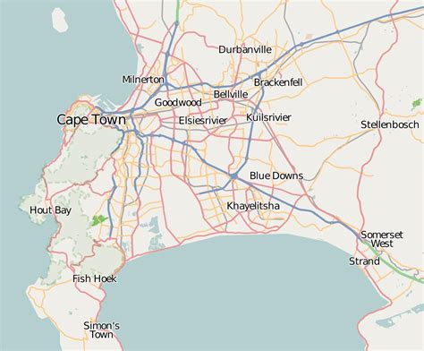 Strand Cape Town map - Map of strand western cape (Western Cape - South Africa)