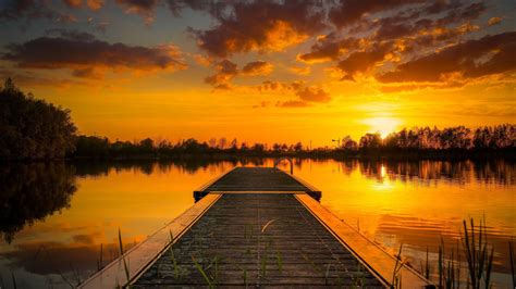 Lake Dock Sunset Wallpapers - Top Free Lake Dock Sunset Backgrounds - WallpaperAccess