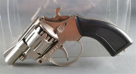 Toy Metal Cap Gun Police Firecracker pistol - Chromed 8 Shots