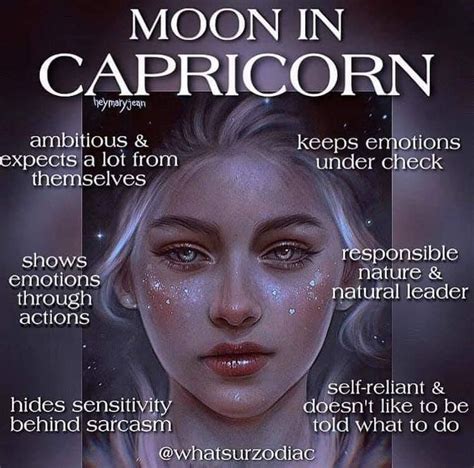 an advertisement for the moon in capricorn show features a woman's face