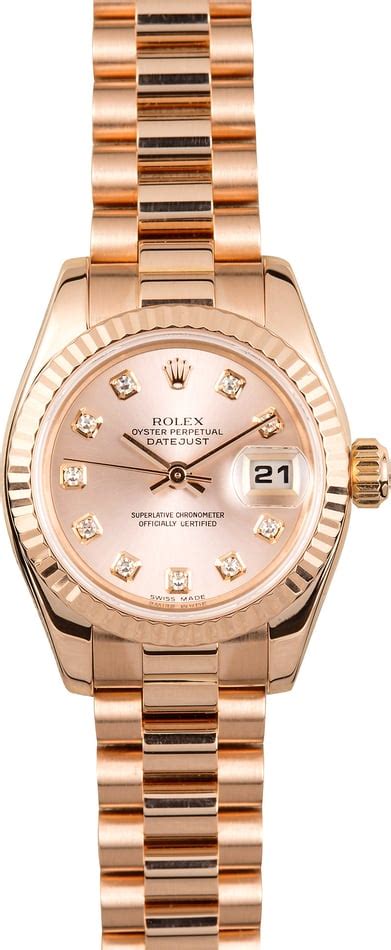 Rose Gold Ladies Rolex President 179175