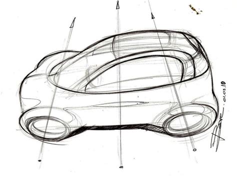 How to sketch a car in top view - Car Body Design