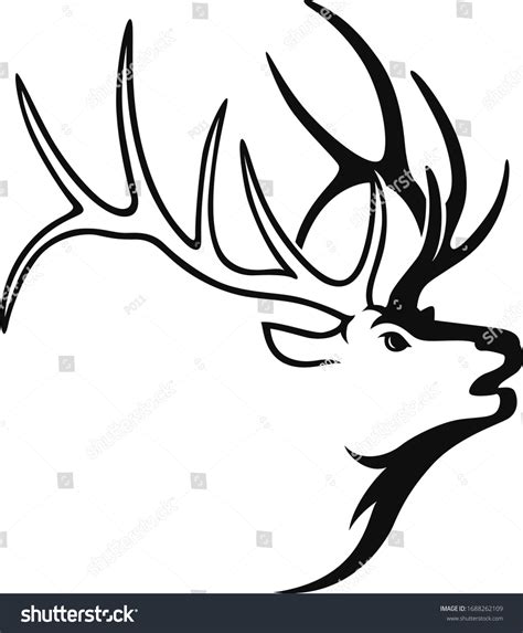 Simple Vector Bull Elk Head Stock Vector (Royalty Free) 1688262109 ...