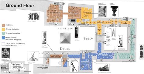 Louvre museum map - Map of louvre museum (Île-de-France - France)