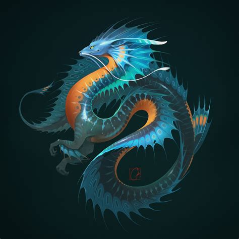 ArtStation - Blue water dragon, Alexandra GaudiBuendia Khitrova | Water dragon, Dragon artwork ...