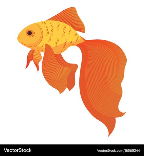 A cartoon goldfish stylized goldfish aquarium Vector Image